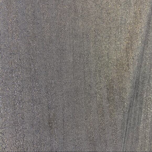 French Connection Skirt Metallic Gold Herringbone Pencil Secretary Chic Size 2 - Picture 3 of 11